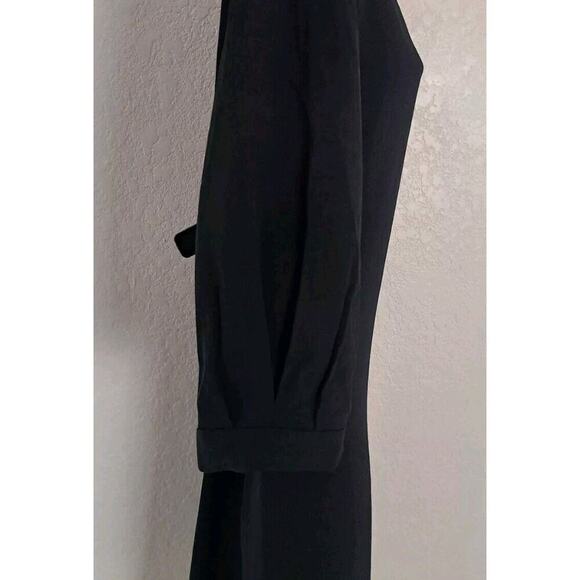 EVERLANE 4 Dress Japanese GoWeave Ribbed Black Wrap 3/4 Sleeve Pocket Minimalist - Picture 6 of 9
